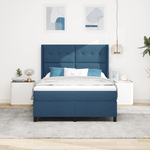 Casa si Gradina - Mobilier - Paturi si accesorii - Paturi - Pat box spring cu saltea, albastru, 140x190 cm, textil - Infinity.ro