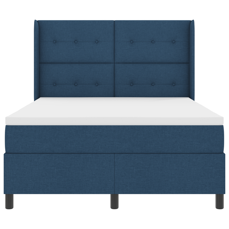 Casa si Gradina - Mobilier - Paturi si accesorii - Paturi - Pat box spring cu saltea, albastru, 140x190 cm, textil - Infinity.ro