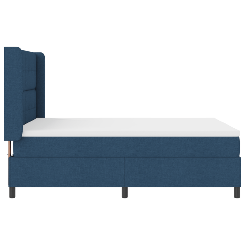Casa si Gradina - Mobilier - Paturi si accesorii - Paturi - Pat box spring cu saltea, albastru, 140x190 cm, textil - Infinity.ro