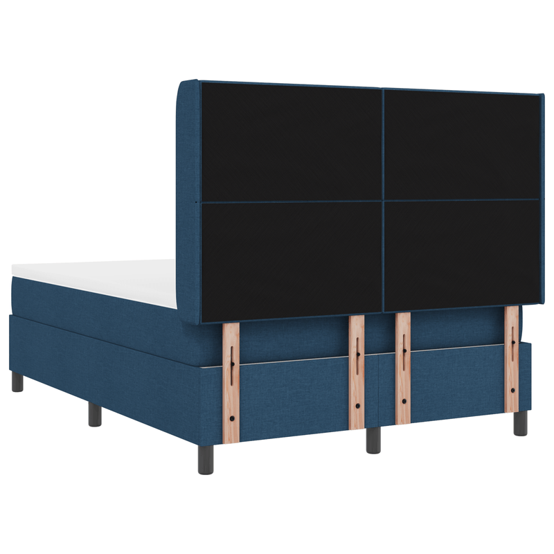 Casa si Gradina - Mobilier - Paturi si accesorii - Paturi - Pat box spring cu saltea, albastru, 140x190 cm, textil - Infinity.ro