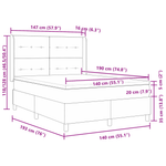 Casa si Gradina - Mobilier - Paturi si accesorii - Paturi - Pat box spring cu saltea, albastru, 140x190 cm, textil - Infinity.ro