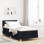 Casa si Gradina - Mobilier - Paturi si accesorii - Paturi - Pat cu Arc cu Saltea & LED Negru 100x200 cm Tesatura - Infinity.ro