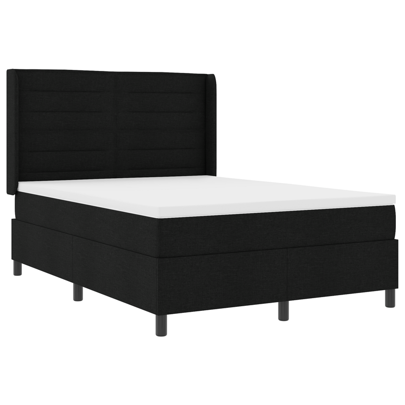 Casa si Gradina - Mobilier - Paturi si accesorii - Paturi - Pat box spring cu saltea, negru, 140x200 cm, textil - Infinity.ro