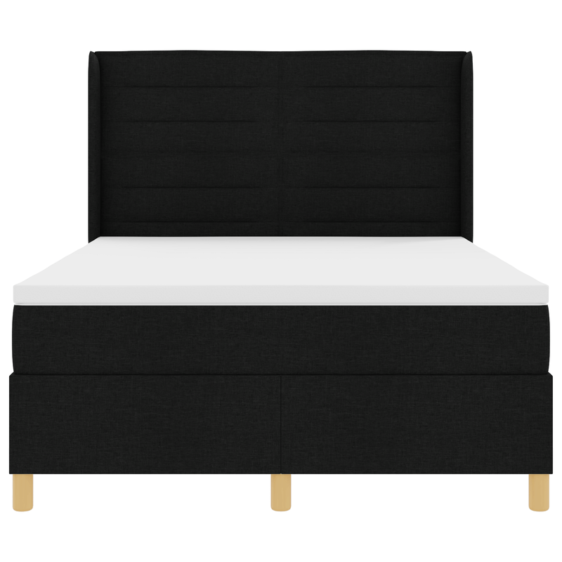Casa si Gradina - Mobilier - Paturi si accesorii - Paturi - Pat box spring cu saltea, negru, 140x200 cm, textil - Infinity.ro