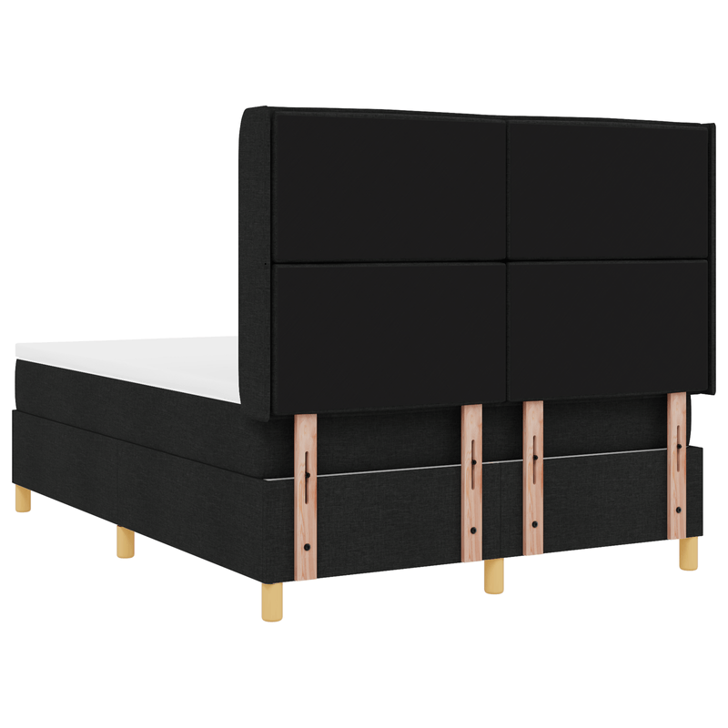 Casa si Gradina - Mobilier - Paturi si accesorii - Paturi - Pat box spring cu saltea, negru, 140x200 cm, textil - Infinity.ro