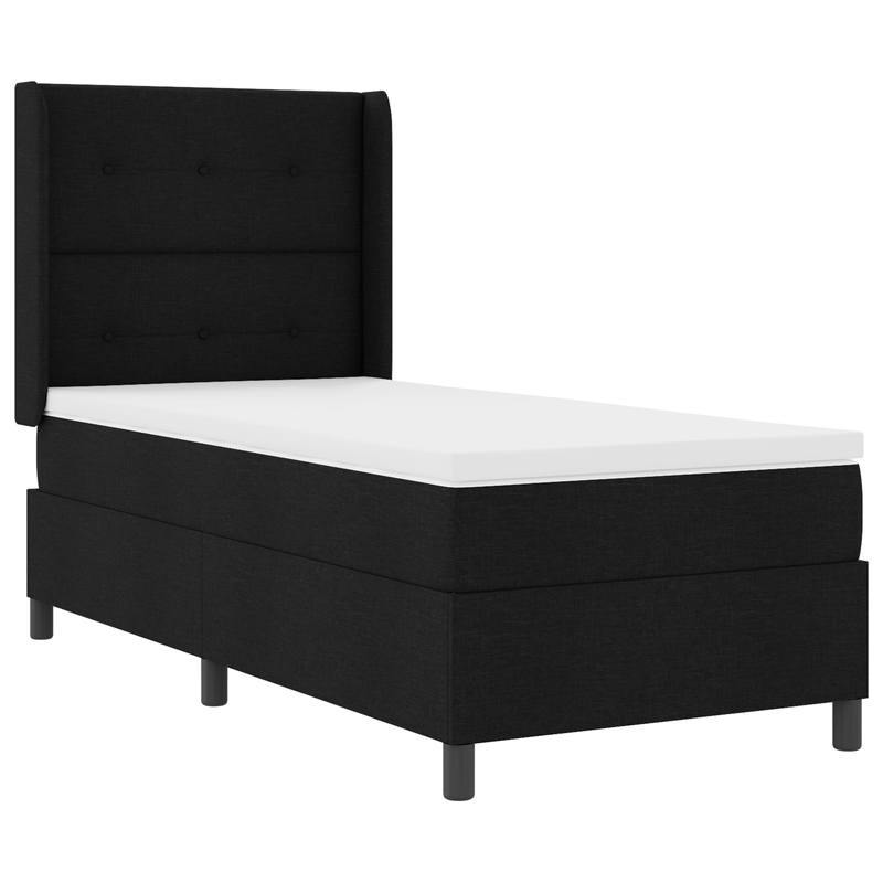 Casa si Gradina - Mobilier - Paturi si accesorii - Paturi - Pat box spring cu saltea, negru, 80x200 cm, textil - Infinity.ro