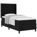 Casa si Gradina - Mobilier - Paturi si accesorii - Paturi - Pat box spring cu saltea, negru, 80x200 cm, textil - Infinity.ro