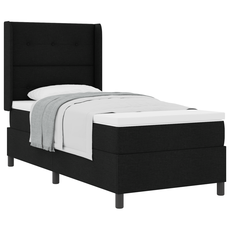 Casa si Gradina - Mobilier - Paturi si accesorii - Paturi - Pat box spring cu saltea, negru, 80x200 cm, textil - Infinity.ro