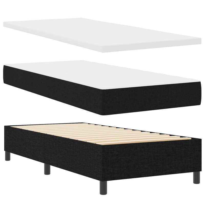 Casa si Gradina - Mobilier - Paturi si accesorii - Paturi - Pat box spring cu saltea, negru, 80x200 cm, textil - Infinity.ro