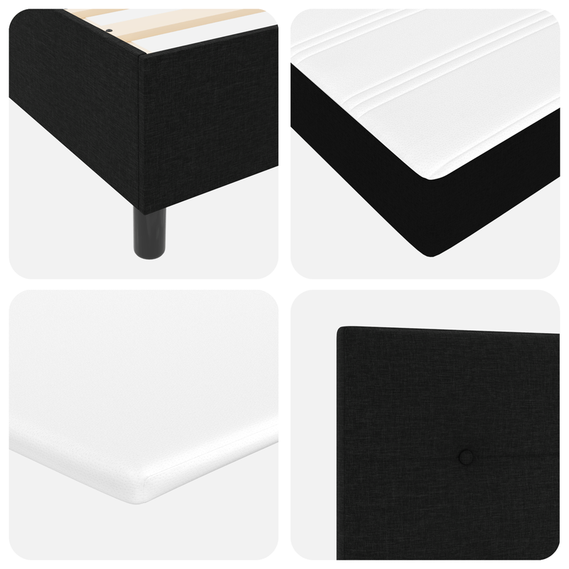 Casa si Gradina - Mobilier - Paturi si accesorii - Paturi - Pat box spring cu saltea, negru, 80x200 cm, textil - Infinity.ro