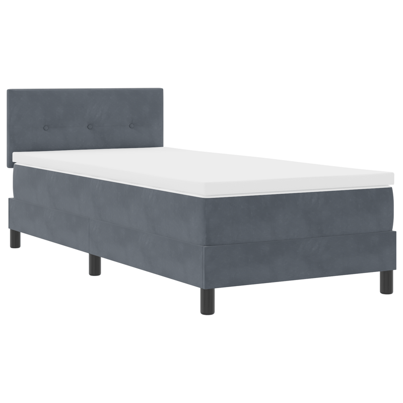 Casa si Gradina - Mobilier - Paturi si accesorii - Paturi - Pat box spring cu saltea & LED, gri inchis, 100x200 cm catifea - Infinity.ro