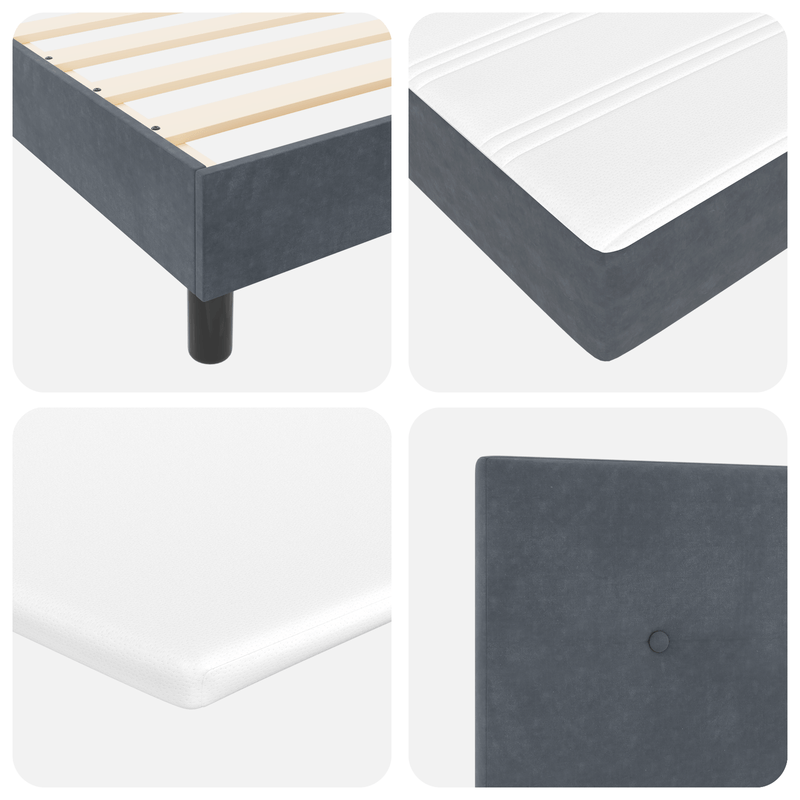 Casa si Gradina - Mobilier - Paturi si accesorii - Paturi - Pat box spring cu saltea & LED, gri inchis, 100x200 cm catifea - Infinity.ro