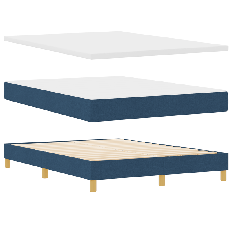Casa si Gradina - Mobilier - Paturi si accesorii - Paturi - Pat cu arcuri cu saltea & LED albastru 160x200 cm din tesatura - Infinity.ro