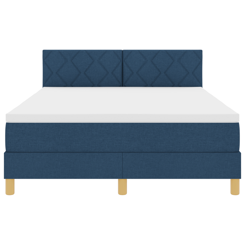 Casa si Gradina - Mobilier - Paturi si accesorii - Paturi - Pat cu arcuri cu saltea & LED albastru 160x200 cm din tesatura - Infinity.ro