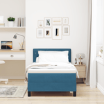 Casa si Gradina - Mobilier - Paturi si accesorii - Paturi - Pat box spring cu saltea & LED albastru inchis 90x200cm catifea - Infinity.ro