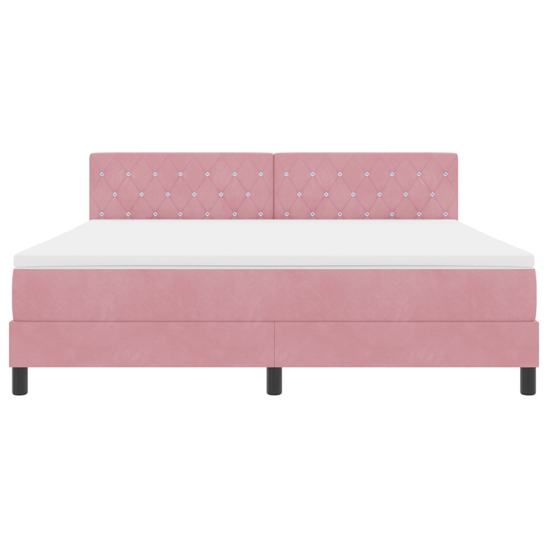 Casa si Gradina - Mobilier - Paturi si accesorii - Paturi - Pat cu saltea si LED Roz 180x200 cm Catifea - Infinity.ro