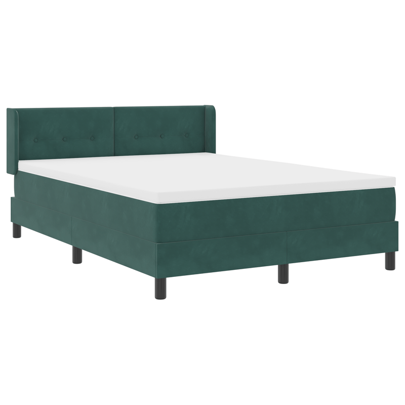 Casa si Gradina - Mobilier - Paturi si accesorii - Paturi - Pat cu saltea Box Spring Verde Inchis 140x200 cm Catifea - Infinity.ro