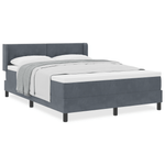 Casa si Gradina - Mobilier - Paturi si accesorii - Paturi - Pat box spring cu saltea, gri inchis, 160x200 cm, catifea - Infinity.ro
