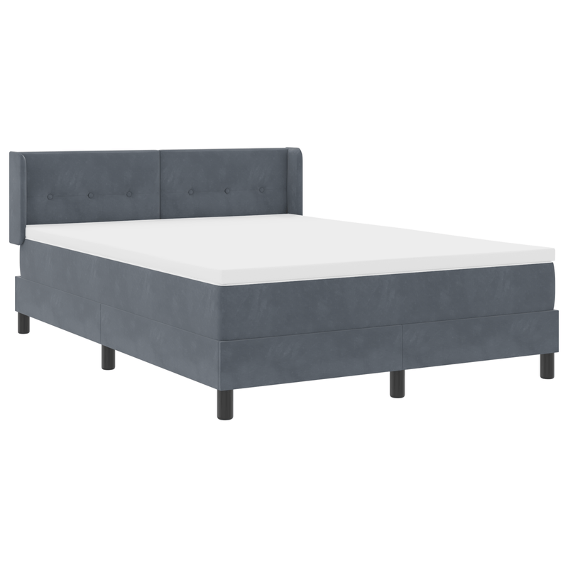 Casa si Gradina - Mobilier - Paturi si accesorii - Paturi - Pat box spring cu saltea, gri inchis, 160x200 cm, catifea - Infinity.ro
