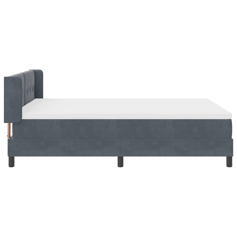 Casa si Gradina - Mobilier - Paturi si accesorii - Paturi - Pat box spring cu saltea, gri inchis, 160x200 cm, catifea - Infinity.ro