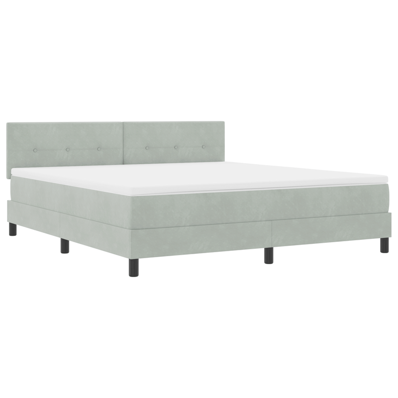 Casa si Gradina - Mobilier - Paturi si accesorii - Paturi - Pat box spring cu saltea & LED, gri deschis, 180x200 cm catifea - Infinity.ro