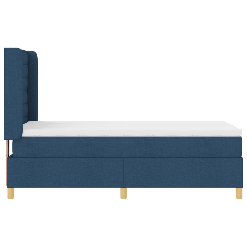 Casa si Gradina - Mobilier - Paturi si accesorii - Paturi - Pat box spring cu saltea, albastru, 100x200 cm, textil - Infinity.ro