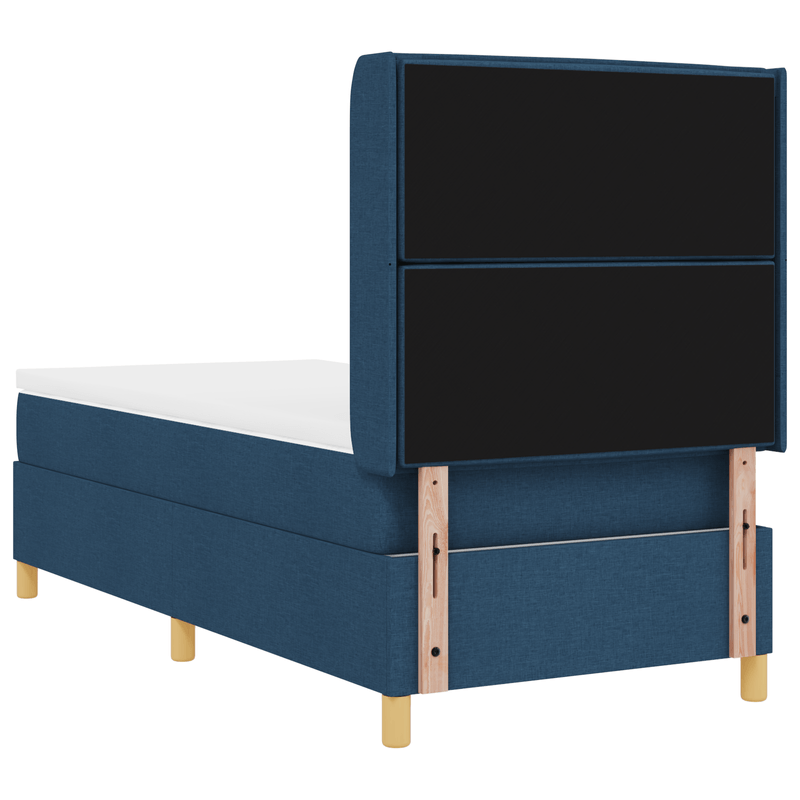 Casa si Gradina - Mobilier - Paturi si accesorii - Paturi - Pat box spring cu saltea, albastru, 100x200 cm, textil - Infinity.ro