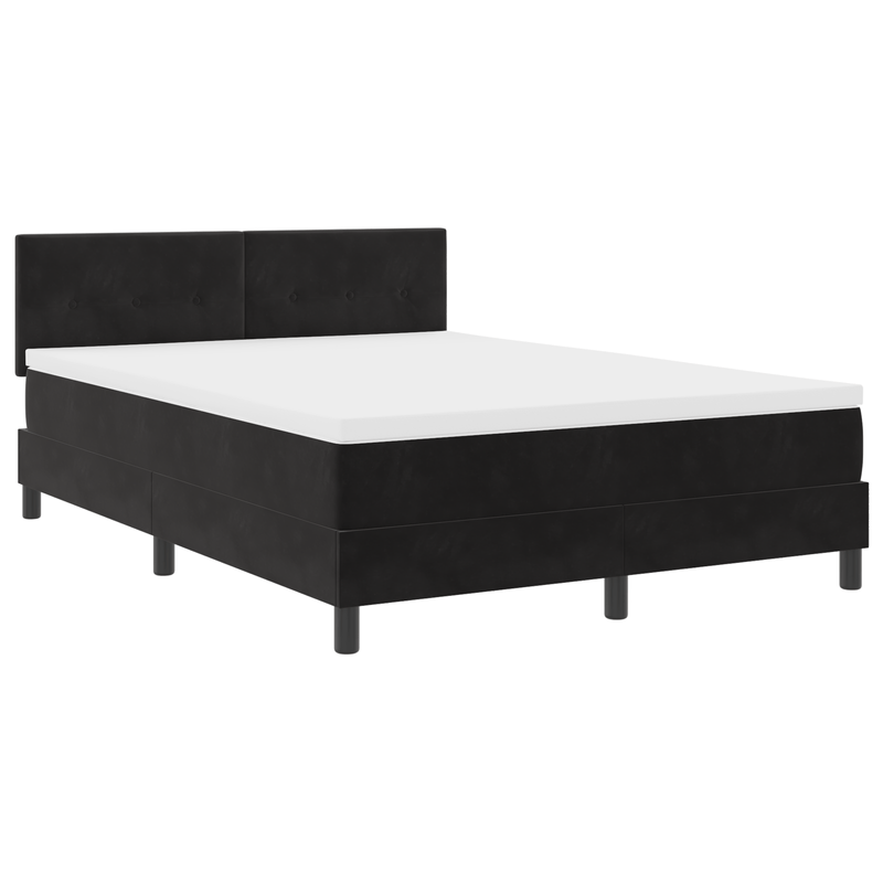 Casa si Gradina - Mobilier - Paturi si accesorii - Paturi - Pat box spring cu saltea & LED Negru 160x200 cm Catifea - Infinity.ro