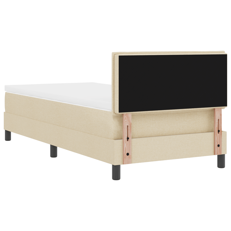 Casa si Gradina - Mobilier - Paturi si accesorii - Paturi - Pat Box Spring cu Saltea & LED Crem 100x200 cm tesatura - Infinity.ro