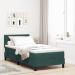 Casa si Gradina - Mobilier - Paturi si accesorii - Paturi - Pat box spring cu saltea & LED, verde inchis 100x200 cm catifea - Infinity.ro