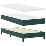 Casa si Gradina - Mobilier - Paturi si accesorii - Paturi - Pat box spring cu saltea & LED, verde inchis 100x200 cm catifea - Infinity.ro