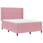 Casa si Gradina - Mobilier - Paturi si accesorii - Paturi - Pat box spring cu saltea, roz, 140x190 cm, catifea - Infinity.ro