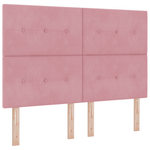 Casa si Gradina - Mobilier - Paturi si accesorii - Paturi - Pat box spring cu saltea, roz, 140x190 cm, catifea - Infinity.ro