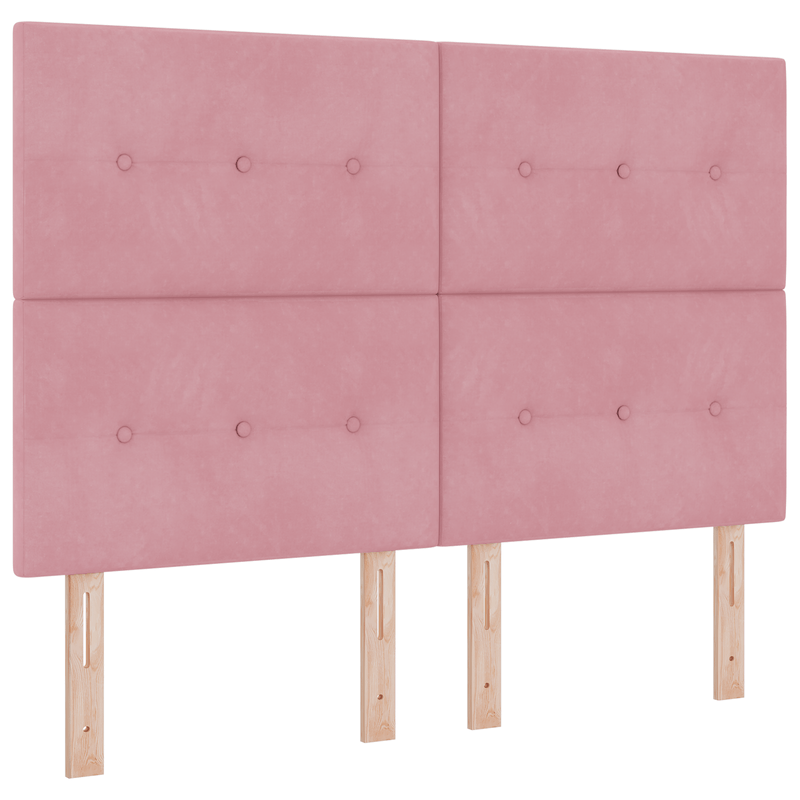 Casa si Gradina - Mobilier - Paturi si accesorii - Paturi - Pat box spring cu saltea, roz, 140x190 cm, catifea - Infinity.ro
