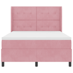Casa si Gradina - Mobilier - Paturi si accesorii - Paturi - Pat box spring cu saltea, roz, 140x190 cm, catifea - Infinity.ro