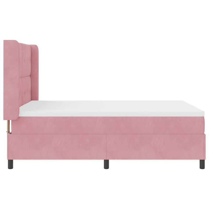 Casa si Gradina - Mobilier - Paturi si accesorii - Paturi - Pat box spring cu saltea, roz, 140x190 cm, catifea - Infinity.ro