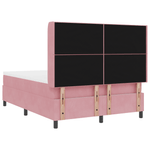 Casa si Gradina - Mobilier - Paturi si accesorii - Paturi - Pat box spring cu saltea, roz, 140x190 cm, catifea - Infinity.ro