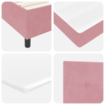 Casa si Gradina - Mobilier - Paturi si accesorii - Paturi - Pat box spring cu saltea, roz, 140x190 cm, catifea - Infinity.ro