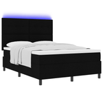 Casa si Gradina - Mobilier - Paturi si accesorii - Paturi - Pat cu Arc cu Saltea & LED Negru 140x200 cm Tesatura - Infinity.ro