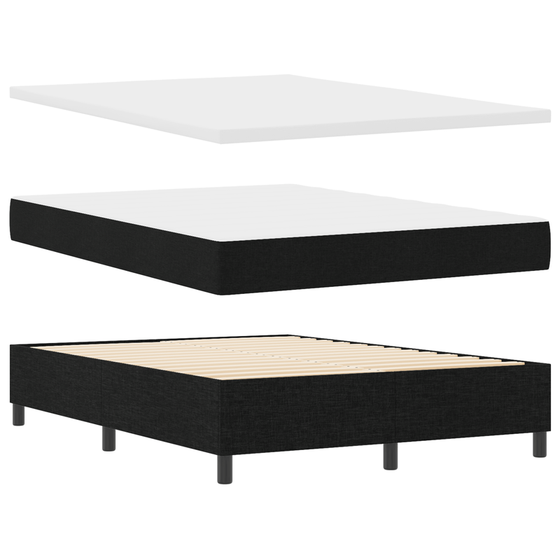 Casa si Gradina - Mobilier - Paturi si accesorii - Paturi - Pat cu Arc cu Saltea & LED Negru 140x200 cm Tesatura - Infinity.ro