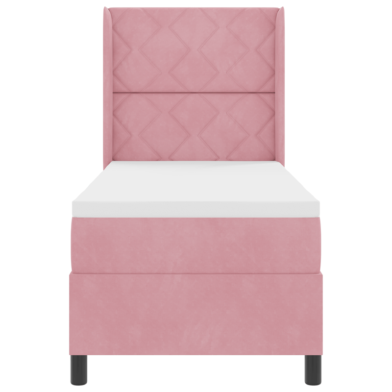 Casa si Gradina - Mobilier - Paturi si accesorii - Paturi - Pat box spring cu saltea, roz, 80x200 cm, catifea - Infinity.ro