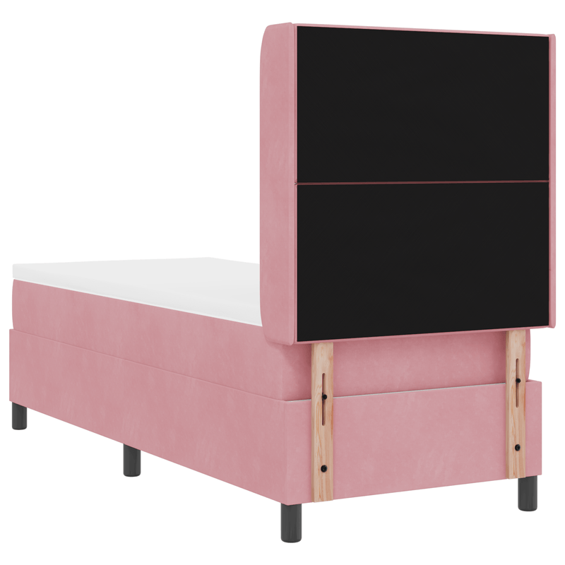 Casa si Gradina - Mobilier - Paturi si accesorii - Paturi - Pat box spring cu saltea, roz, 80x200 cm, catifea - Infinity.ro
