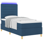 Casa si Gradina - Mobilier - Paturi si accesorii - Paturi - Pat cu Cutie de Spring cu Saltea & LED Albastru 80x200 cm Tesatura - Infinity.ro