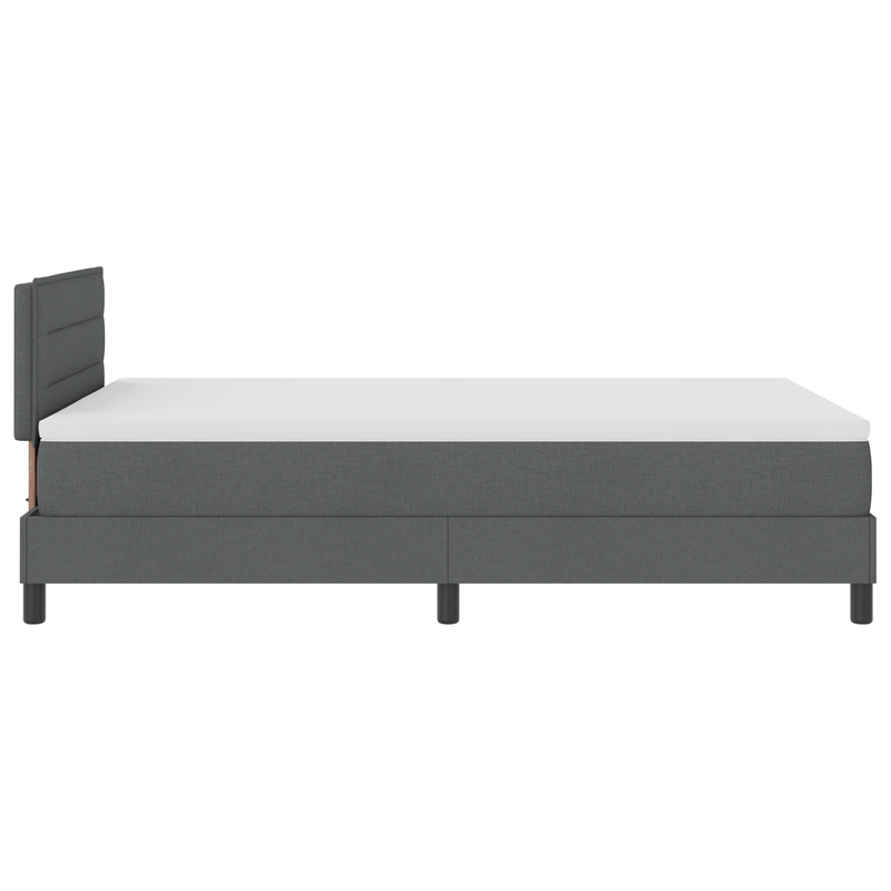 Casa si Gradina - Mobilier - Paturi si accesorii - Paturi - Pat cu Arcuri cu Saltea & LED Gri Intunecat 120x190 cm Tesatura - Infinity.ro