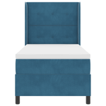Casa si Gradina - Mobilier - Paturi si accesorii - Paturi - Pat box spring cu saltea, albastru inchis, 90x190 cm, catifea - Infinity.ro