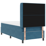 Casa si Gradina - Mobilier - Paturi si accesorii - Paturi - Pat box spring cu saltea, albastru inchis, 90x190 cm, catifea - Infinity.ro
