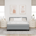 Casa si Gradina - Mobilier - Paturi si accesorii - Paturi - Pat Box Spring cu Saltea & LED Gri 140x190 cm Fabric - Infinity.ro