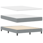 Casa si Gradina - Mobilier - Paturi si accesorii - Paturi - Pat Box Spring cu Saltea & LED Gri 140x190 cm Fabric - Infinity.ro