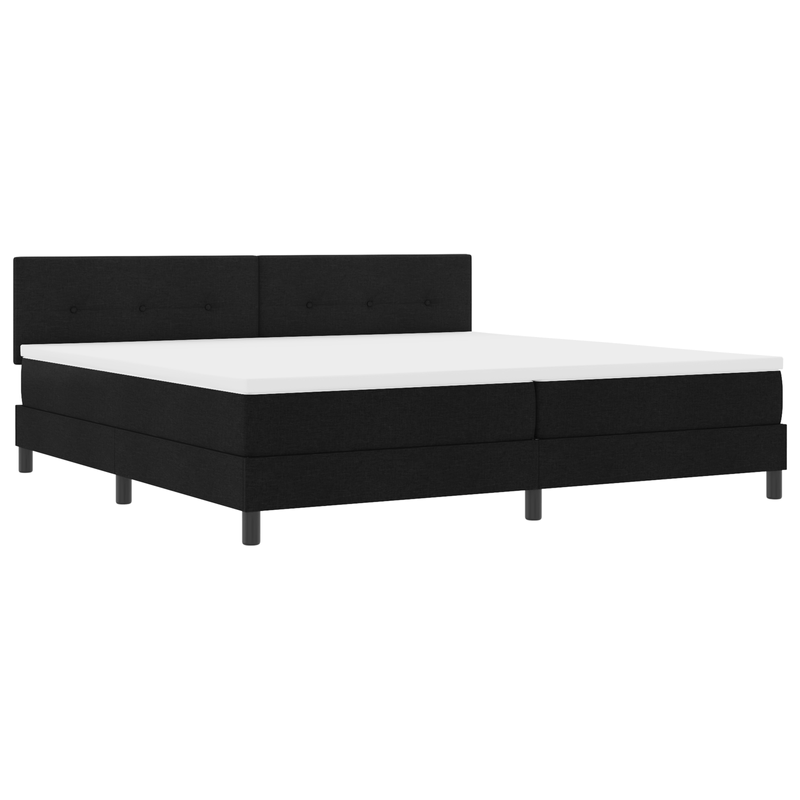 Casa si Gradina - Mobilier - Paturi si accesorii - Paturi - Pat cu arcuri cu saltea & LED negru 200x200 cm tesatura - Infinity.ro