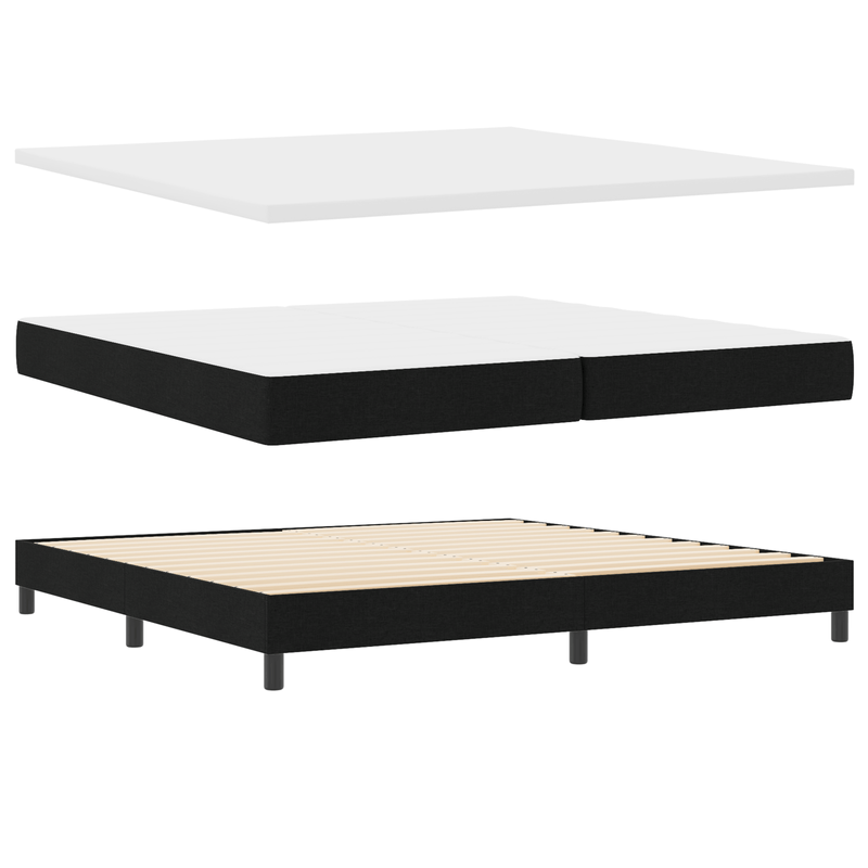 Casa si Gradina - Mobilier - Paturi si accesorii - Paturi - Pat cu arcuri cu saltea & LED negru 200x200 cm tesatura - Infinity.ro